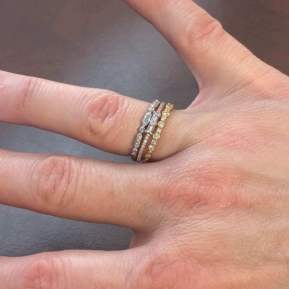 Mini Geometric Diamond Stackable Ring. - image 3